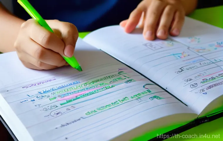 스포츠지도사 필기시험 오답 노트 작성 - **Prompt**: "A focused young Thai university student, late teens to early twenties, diligently creat...